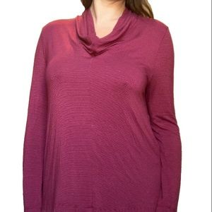 Oska Striped Top Stretchy Soft Long Sleeves Pink Red Purple Viscose capsule S